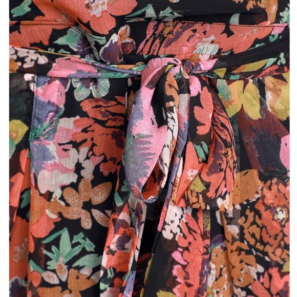 LULU'S Sweetest Romance Black Multi Floral Print Wide Leg Jumpsuit Size XS - Picture 12 of 12